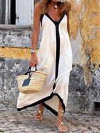 Lavechic Colorblock Suspender Midi Dress