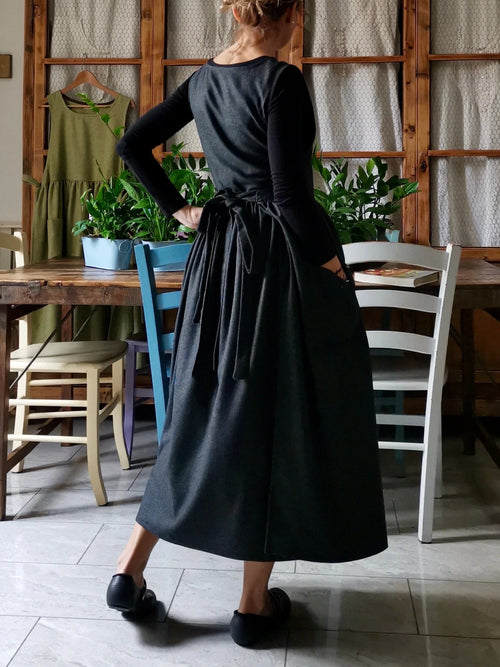Dark Grey Cotton Apron