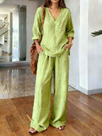 Women's Casual Crew Neck Long Sleeve Set