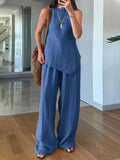 Women's Casual Sleeveless Round Neck Set