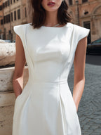 Sculpted Cap Sleeve Tailored A-Line Mini Dress
