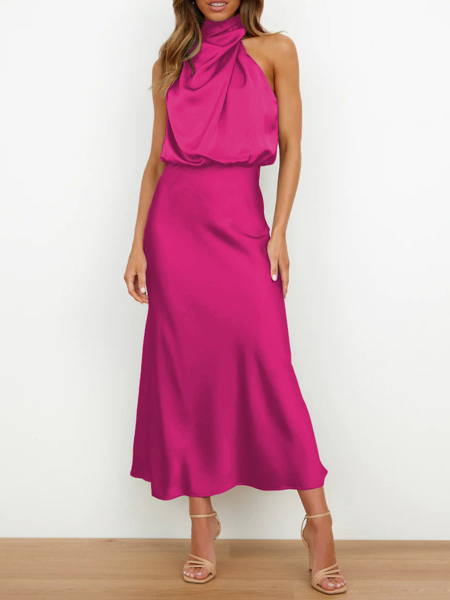 Elegant Sleeveless Satin Evening Gown