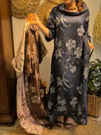 Loose And Comfortable Floral Print Linen And Cotton Dress