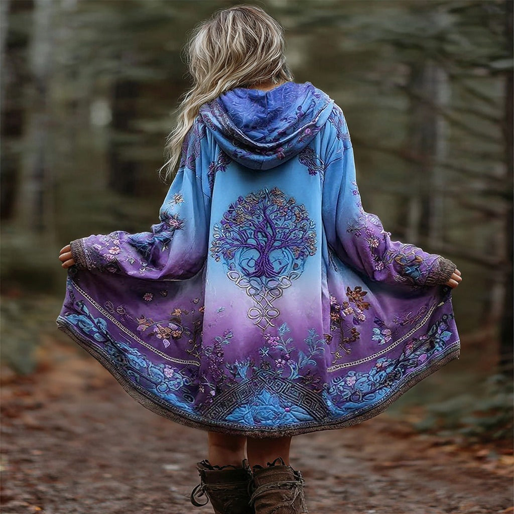 Women's Viking Tree Of Life Cozy Warm Cardigan Jacket