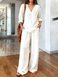 Women's Casual Crew Neck Long Sleeve Set