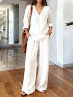 Women's Casual Crew Neck Long Sleeve Set