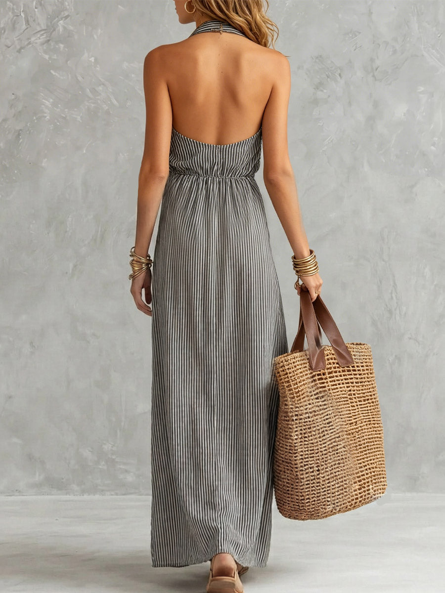 Women's Striped Art Casual Stylish Comfortable Cotton Linen Dress