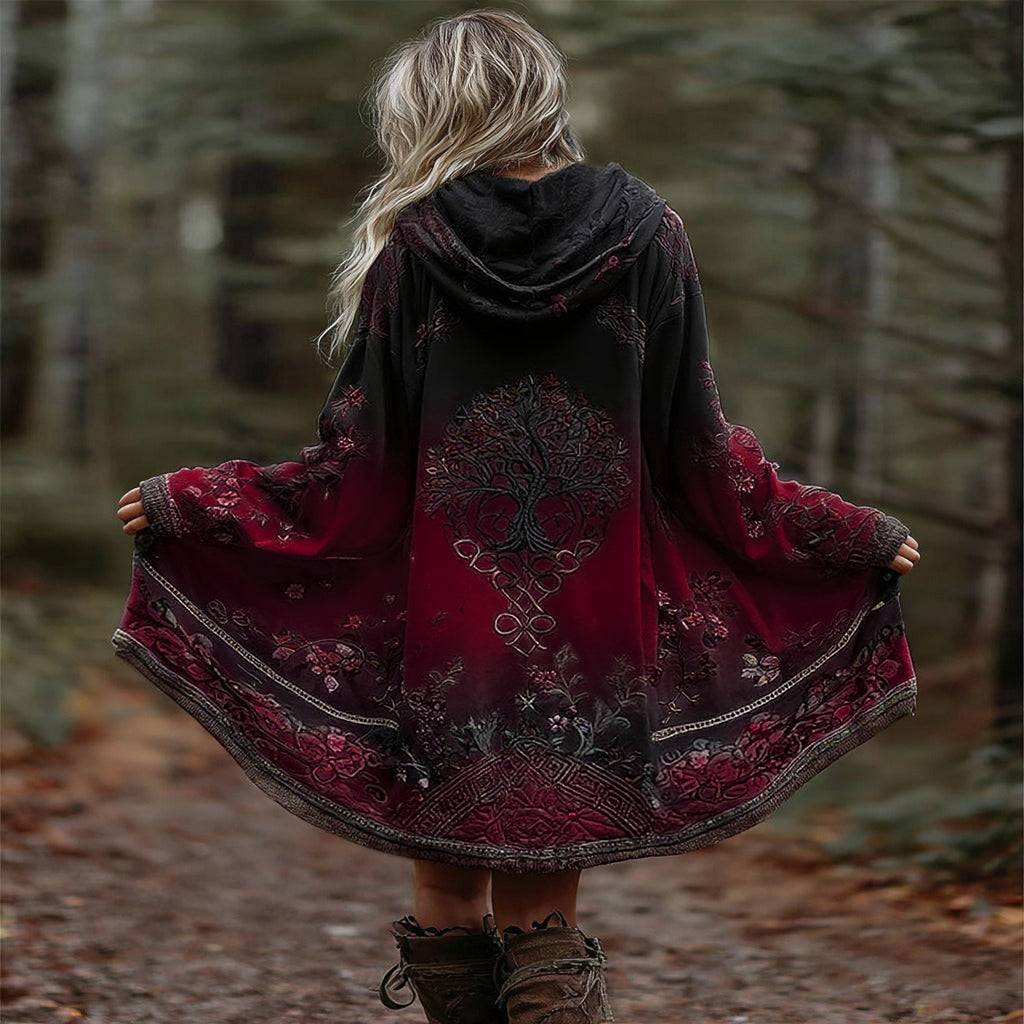 Women's Viking Tree Of Life Cozy Warm Cardigan Jacket