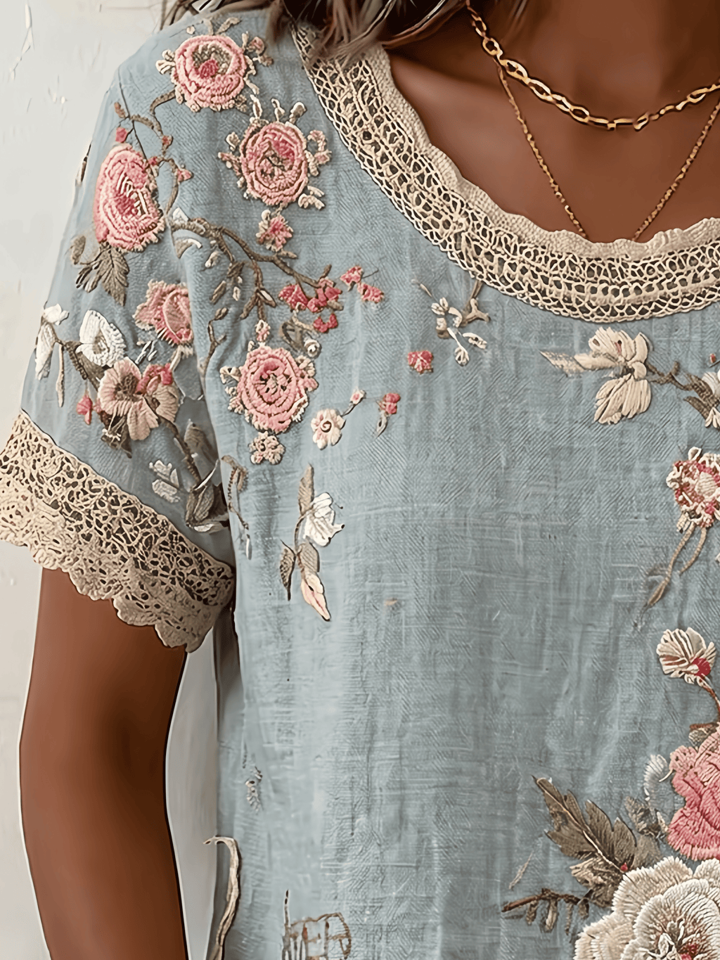 Women's Crew-Neck Printed Short-Sleeve T-Shirt