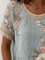 Women's Crew-Neck Printed Short-Sleeve T-Shirt