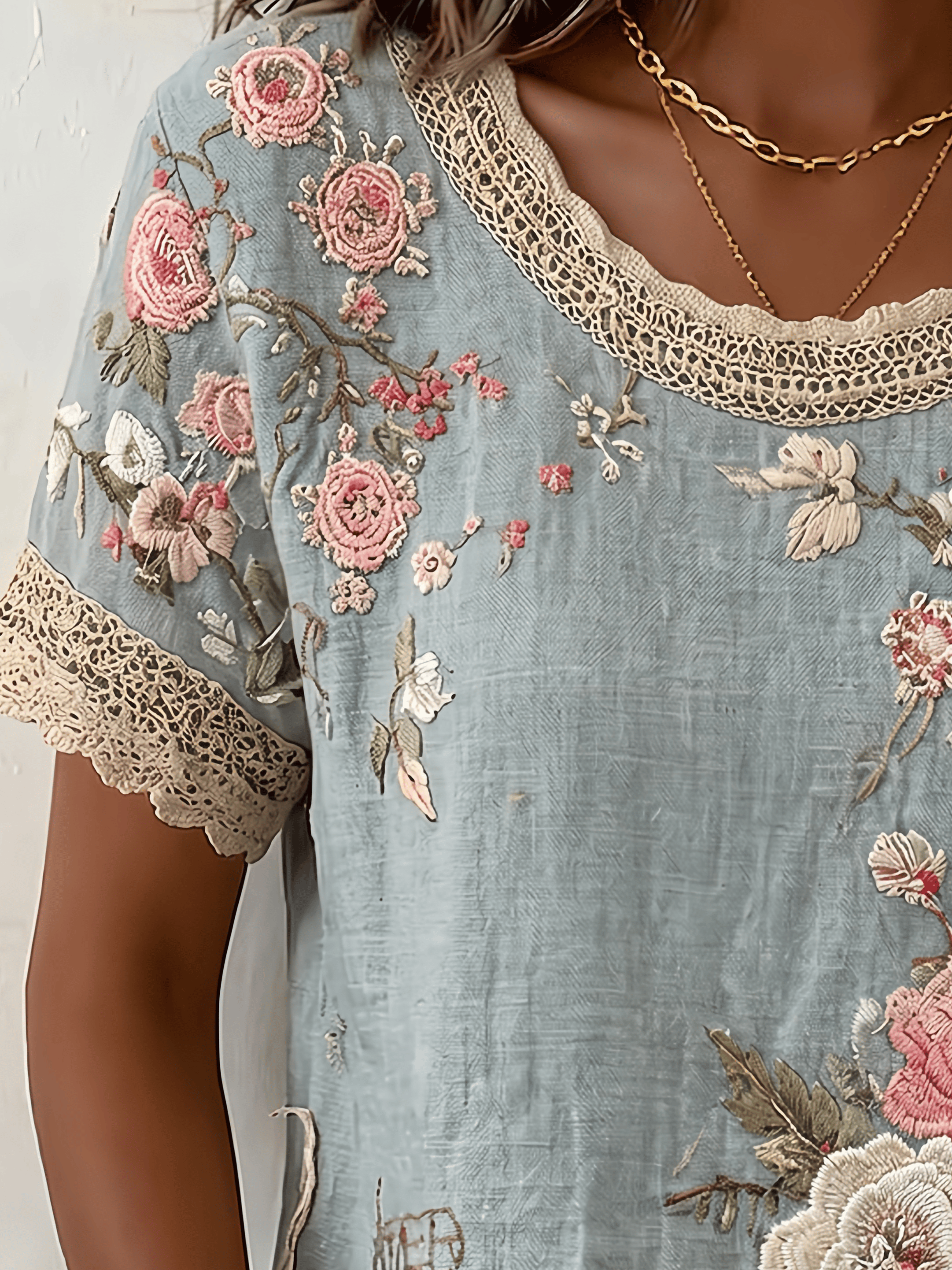 Women's Crew-Neck Printed Short-Sleeve T-Shirt