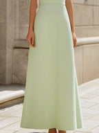 Sculpted Collar Sleeveless A-Line Maxi Dress