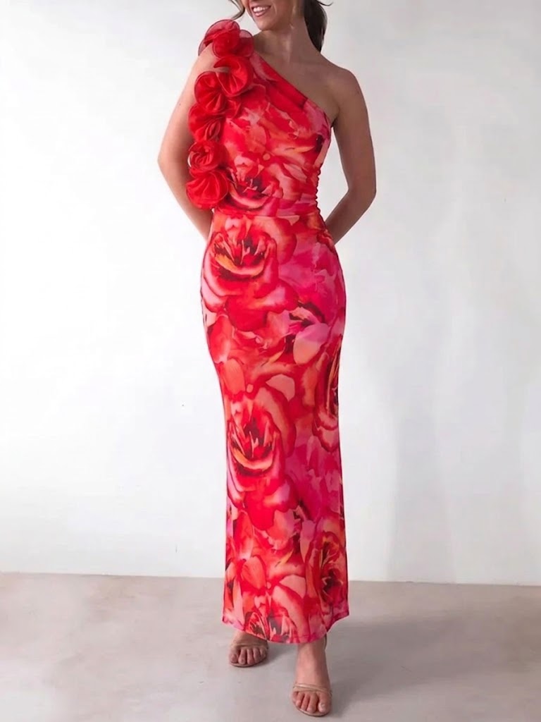 Women's Sleeveless 3d Floral Dress