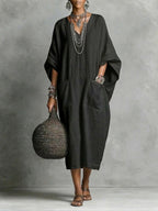 Casual cotton and linen dress