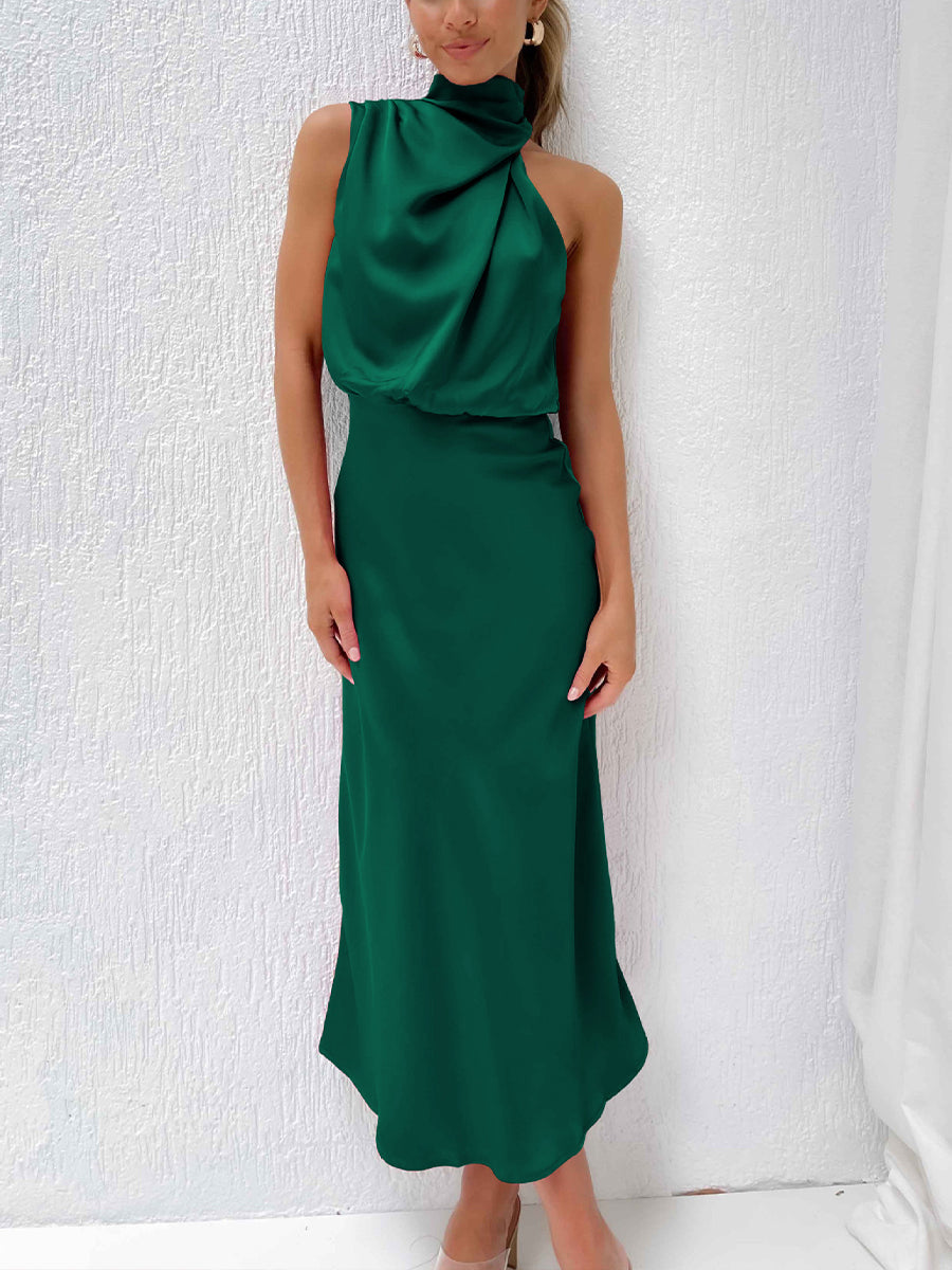 Elegant Sleeveless Satin Evening Gown