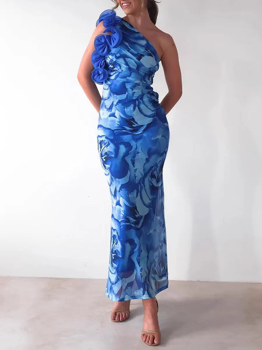 Women's Sleeveless 3d Floral Dress