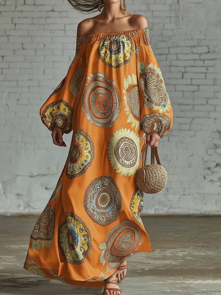 Retro Polka Dot Print Multi-layered Hem Maxi Dress