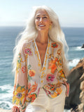 Vacation seaside elegant embroidery top 5e26