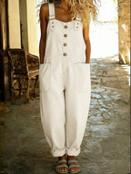 Women's Casual Denim Jumpsuit With Adjustable Buckle