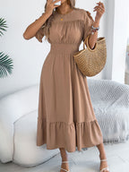 Women's Casual Ruffled Short-sleeved Maxi Dress