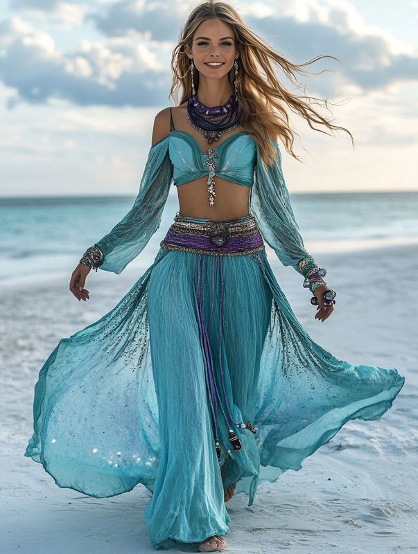 Summer vacation fashion elegant contrast color top+skirt set 5dd0