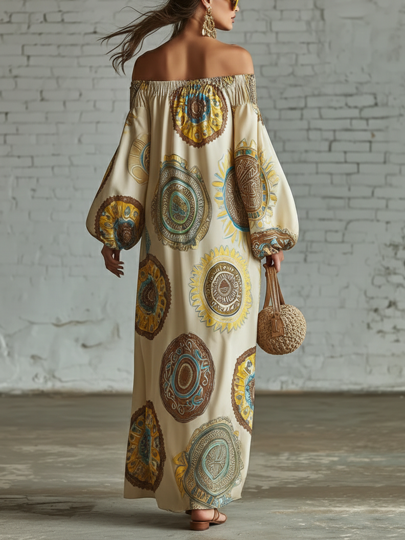 Retro Polka Dot Print Multi-layered Hem Maxi Dress