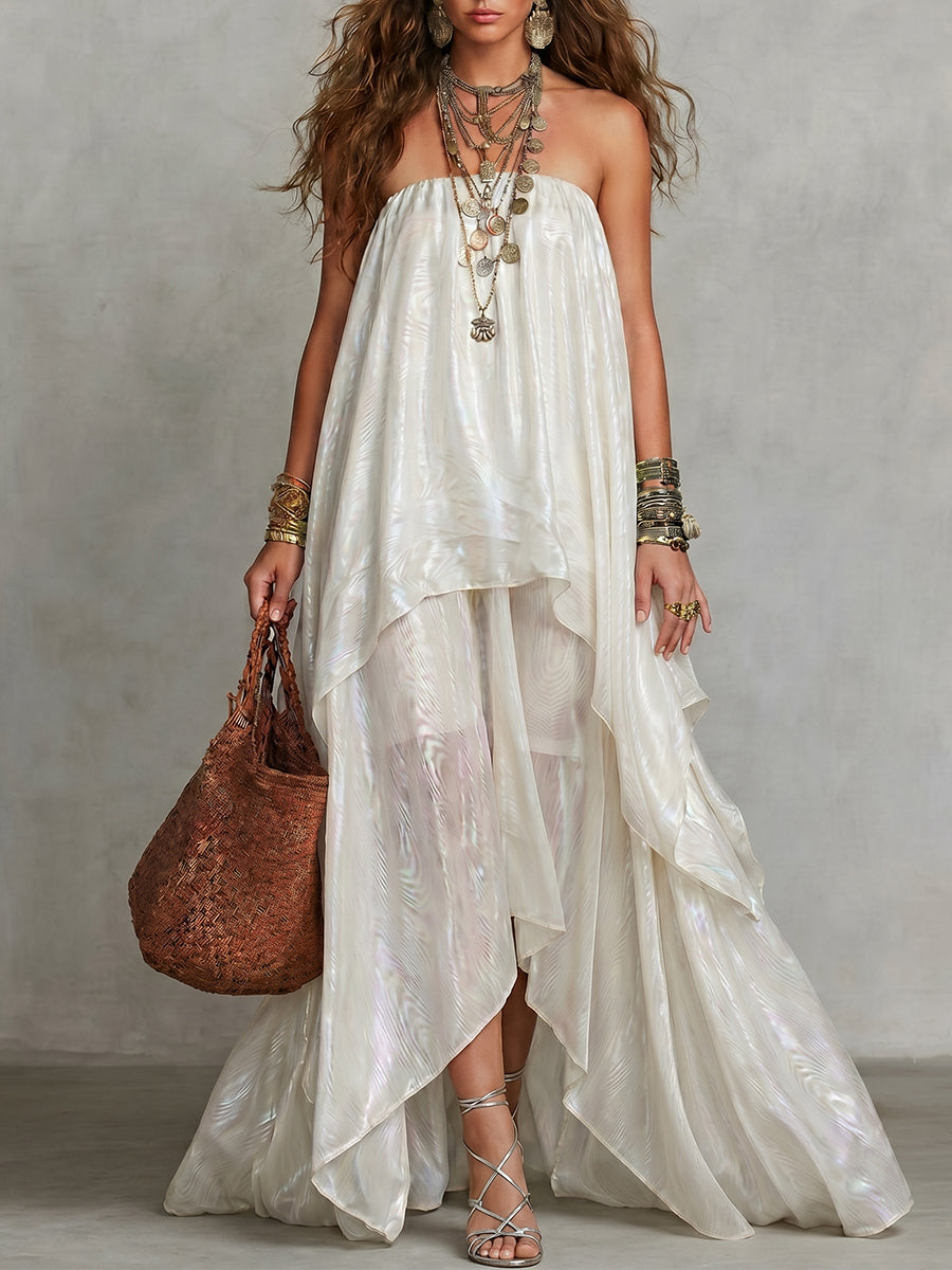Women's Elegant Strapless Loose-fit Dress