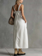 Women's Casual Loose Sleeveless Denim Overalls Dress
