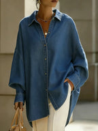 Women's Fashionable Casual Denim Cotton Shirt