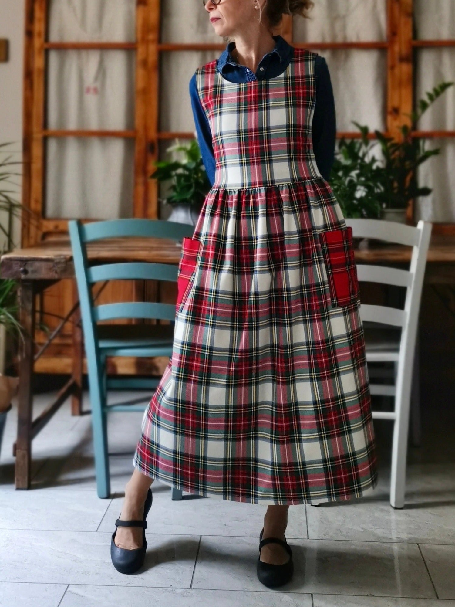 Patchwork Tartan Apron - 4