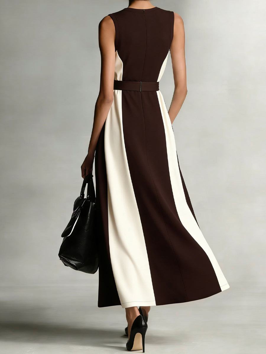 Women's Casual Comfortable Color-block Dress