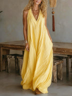 Women's Casual Sleeveless Loose Pocket Dress