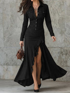 Women's Casual Denim Shirt Dress